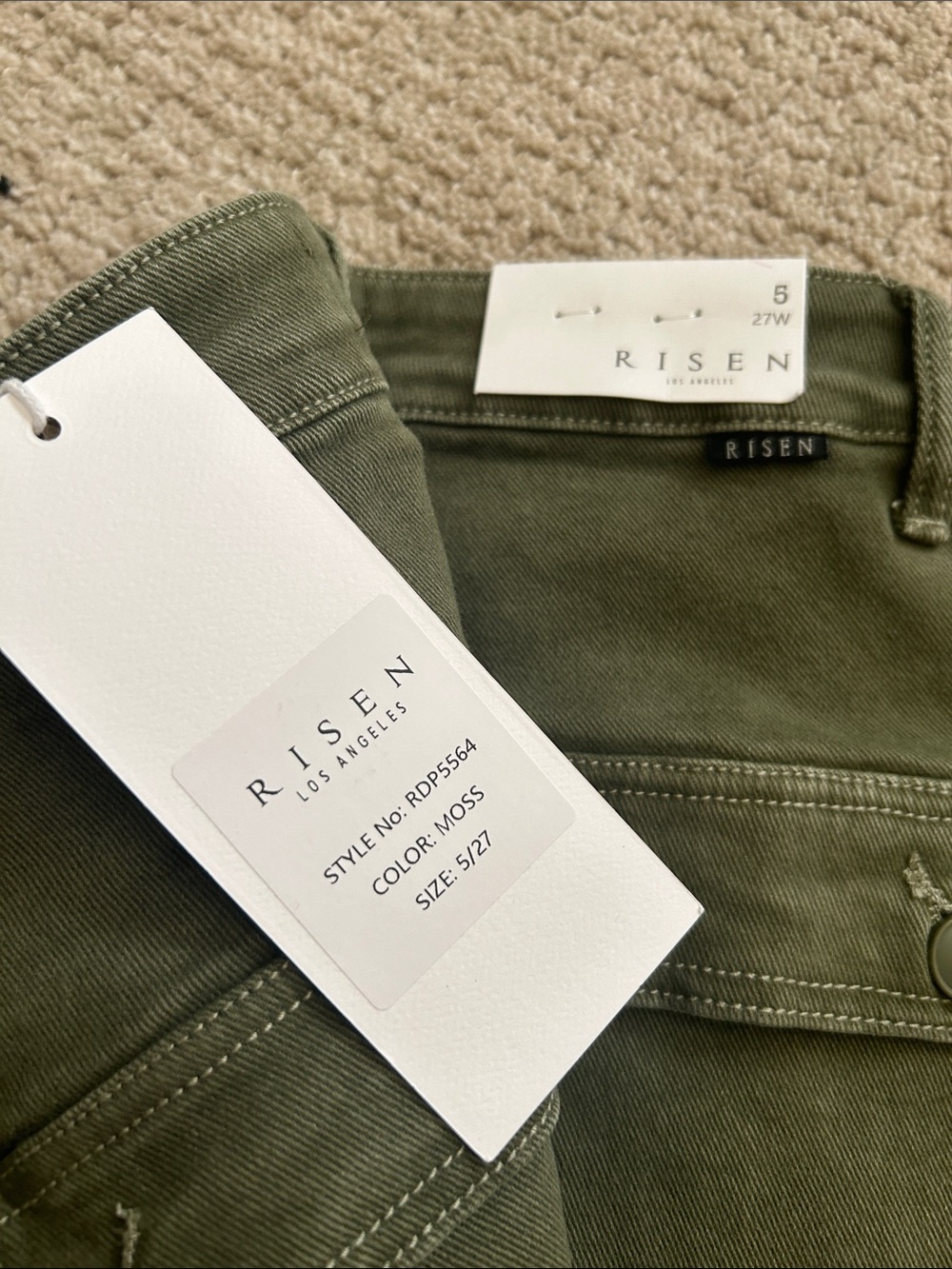 Risen moss Cargo Jeans NWT 5/27 - Picture 4 of 5